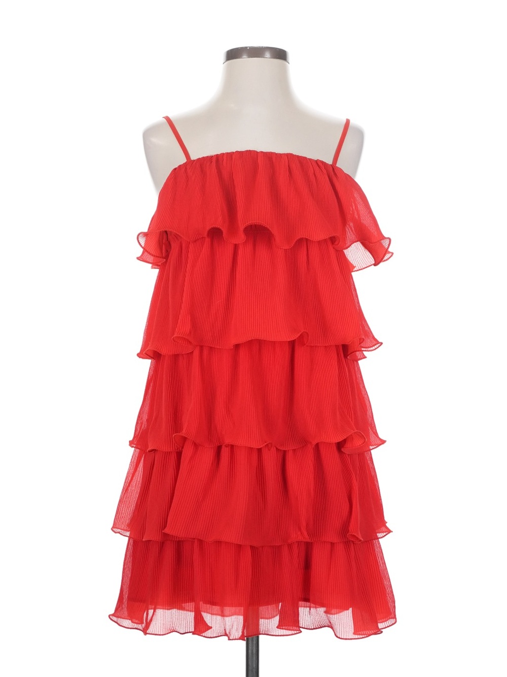 Sincerely Jules Red Tiered Ruffle Mini Dress